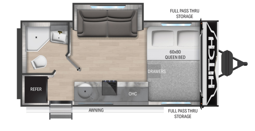 2023 CRUISER RV HITCH 18RBS, , floor-plans-day image number 0